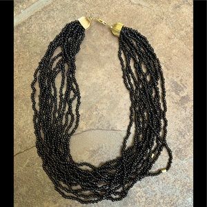 Multi strand Black Bead Necklace
